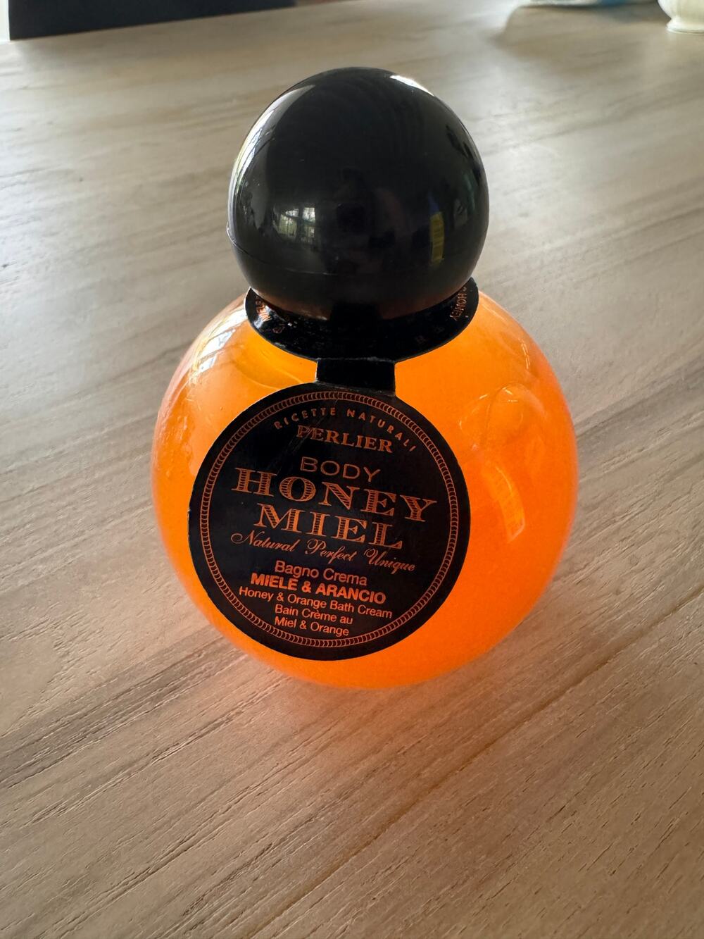 Perlier Body Honey Miel Natural Honey & Orange Black Lid Bath Cream 200 ml New